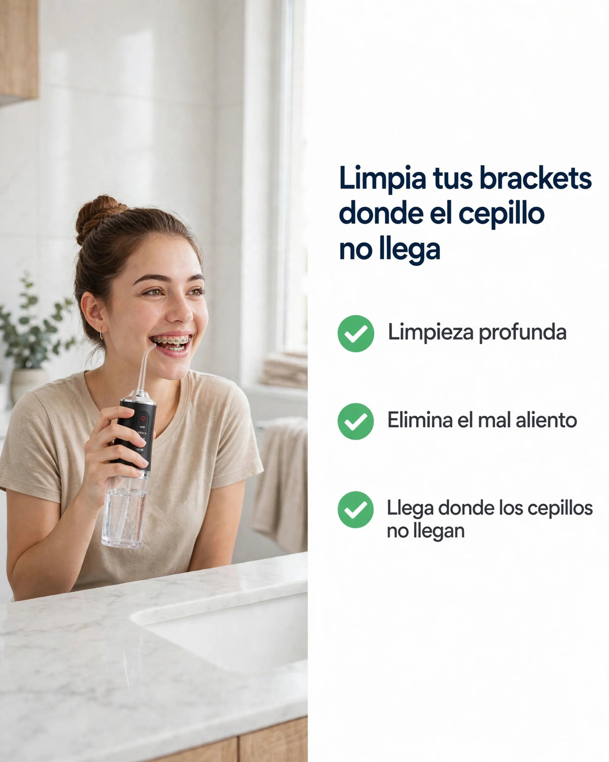 irrigador Bucal CLEANSMILE Pro® - Especial para Brackets - Pack 8 Boquillas